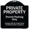 Signmission Designer Series-Private Property Permit Parking Violators Will Be Towed A, 18" x 18", BW-1818-9774 A-DES-BW-1818-9774 - alternate 1